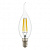 933602 Лампа LED FILAMENT 220V CA35  E14 6W=65W 400-430LM 360G CL 3000K 30000H (в комплекте)