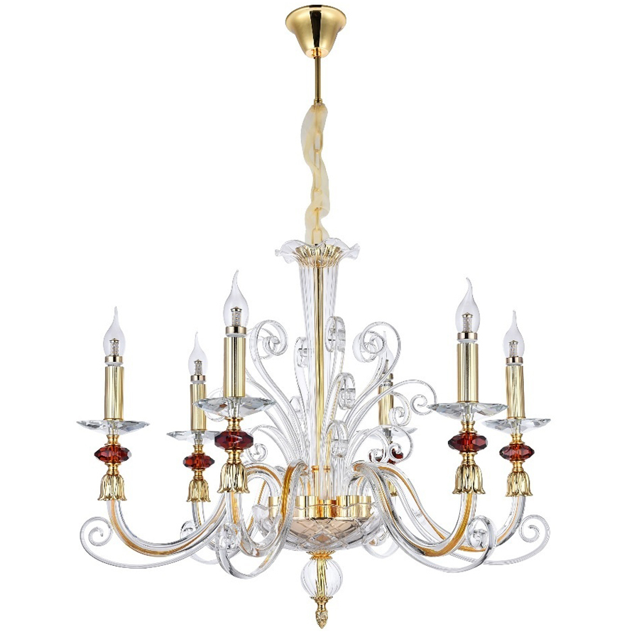 Люстра Crystal lux CATARINA SP6 GOLD/TRANSPARENT-COGNAC CATARINA